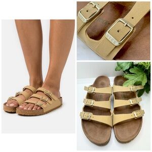 Birkenstock Florida Fresh Vegan Latte Cream Sandal Size 39